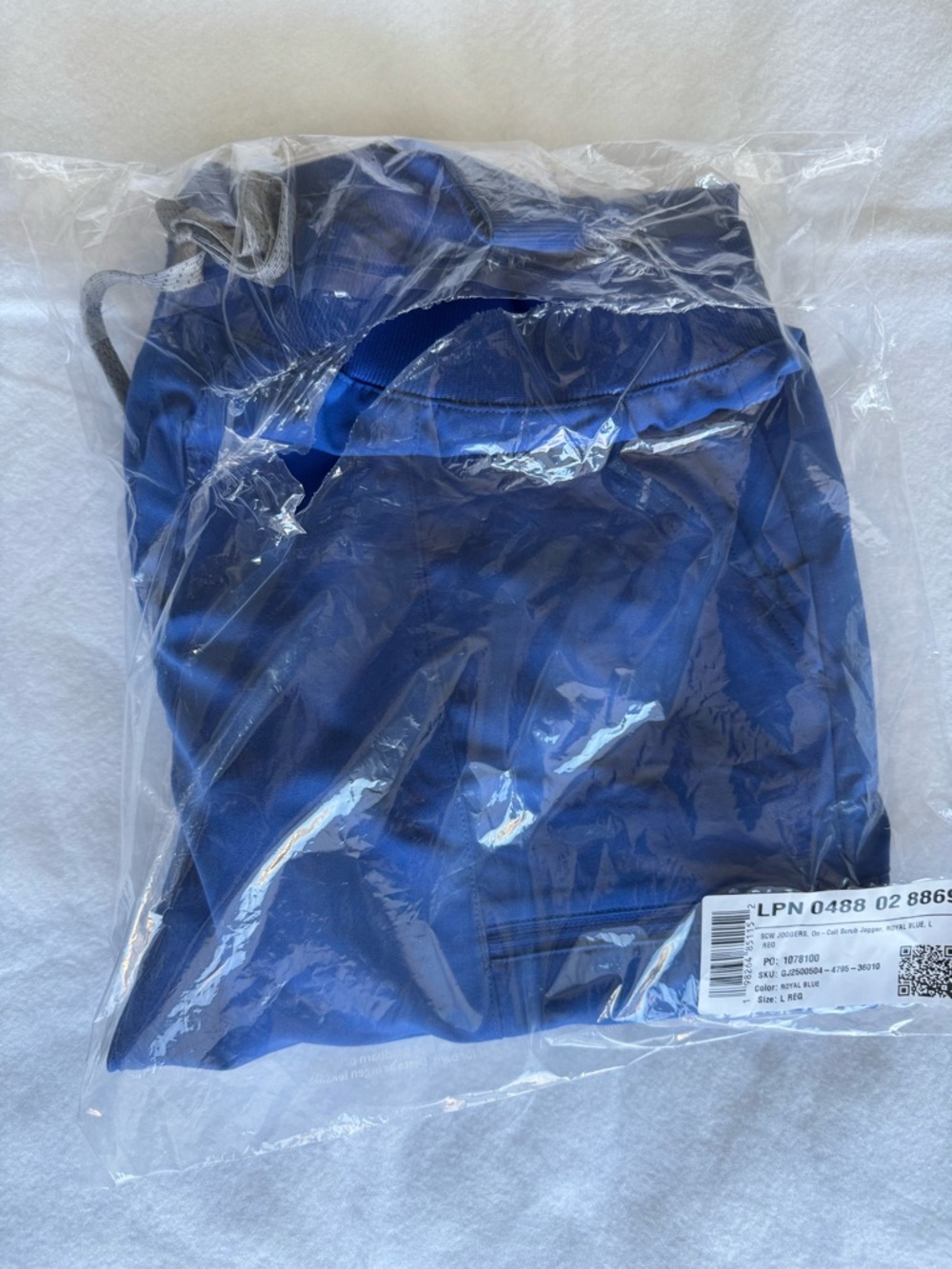 Fabletics Scrub On Call Joggers Pants with Drawstring Royal Blue Reg Large - Picture 3 of 5